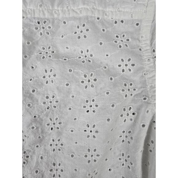 New Gap White Long Sleeve Eyelet Top Size S - Picture 5 of 6